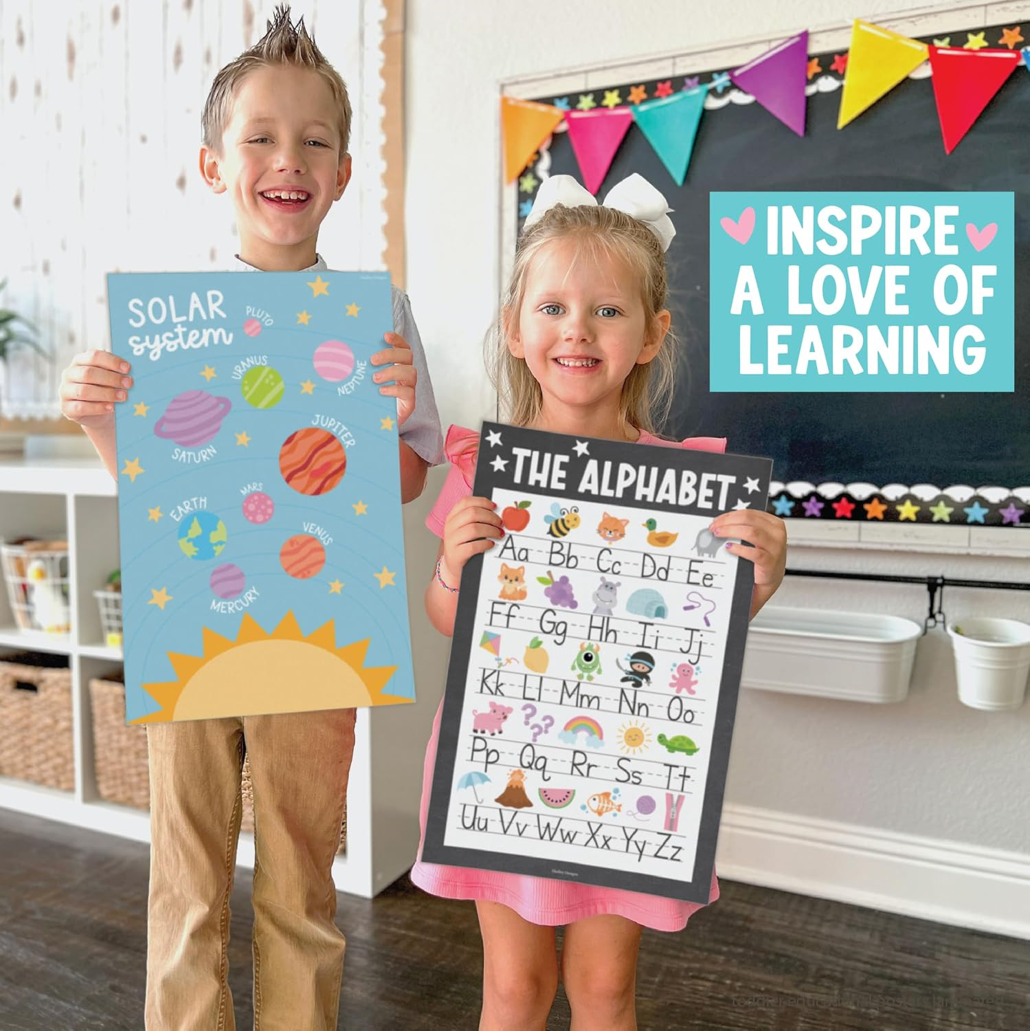 16 Educational Posters for Classroom Must Haves – Laminated Pre-K Posters for To