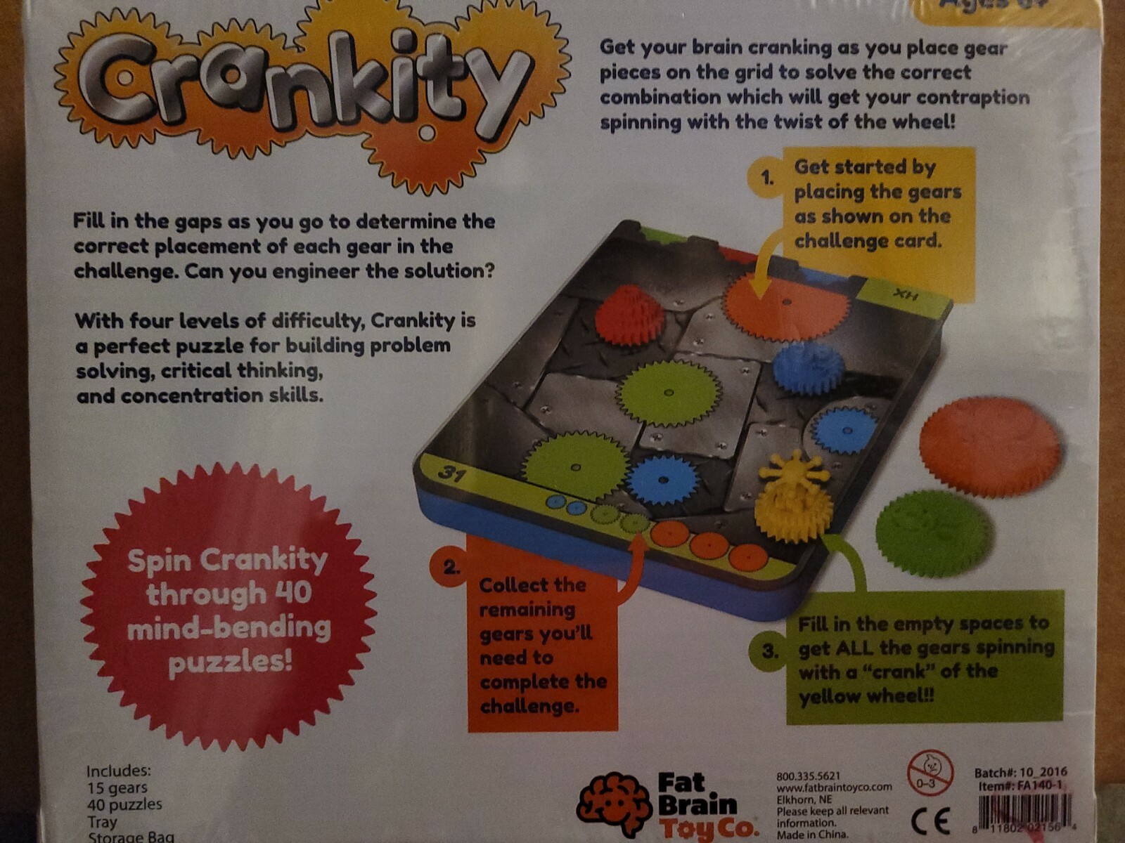 Fat Brain Toys Crankity Brainteaser Puzzles 40 Challenges Travel Games Ages 6 +
