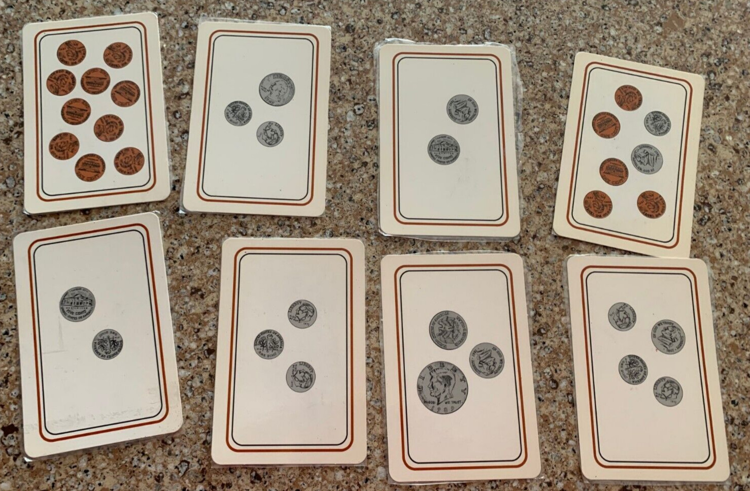 Make A Dollar Laminated Cards Teach Counting Coins Set of 55 Cards 1991