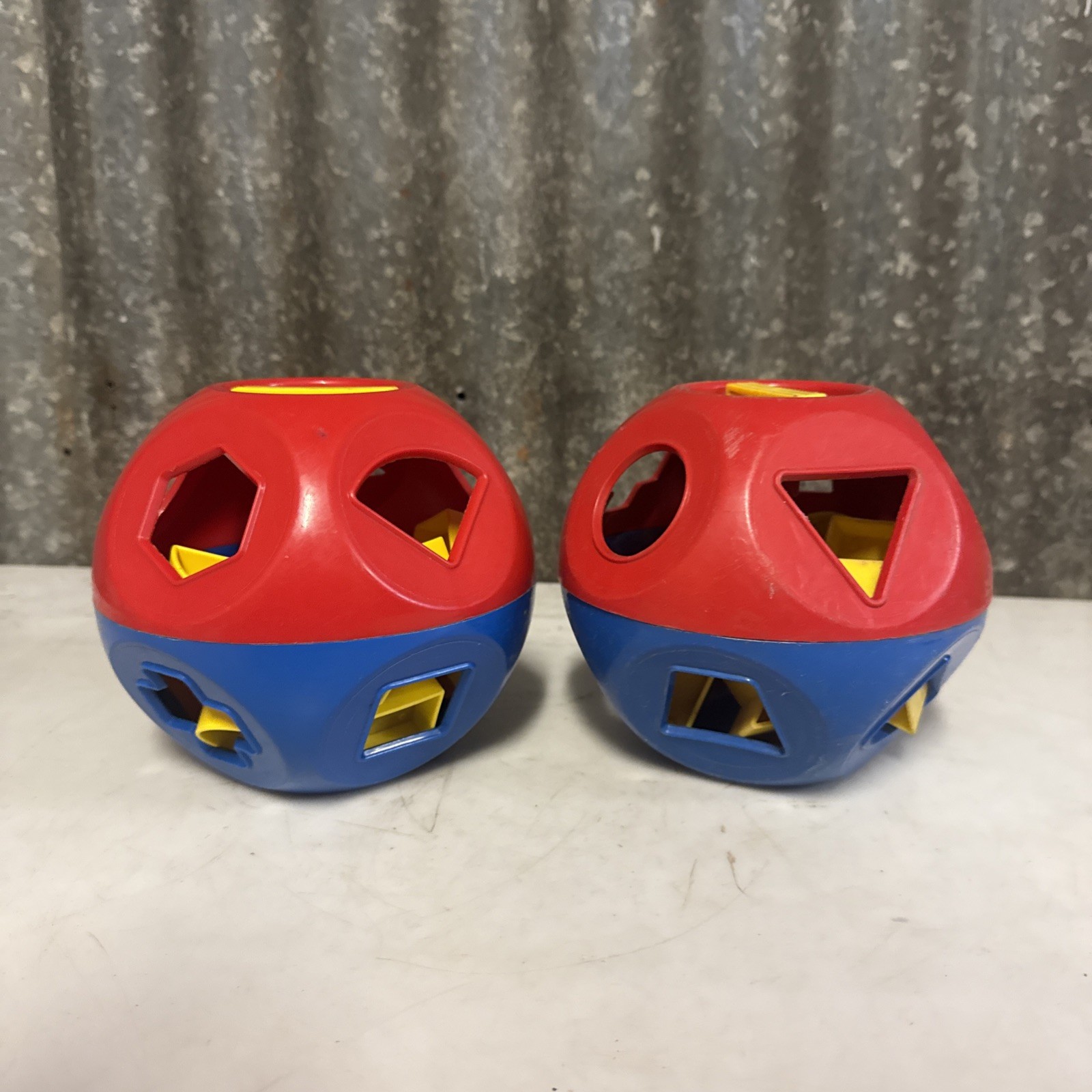 2 x Tupperware Shape O Balls – Educational Shape Sorter Classic Toy Shapes