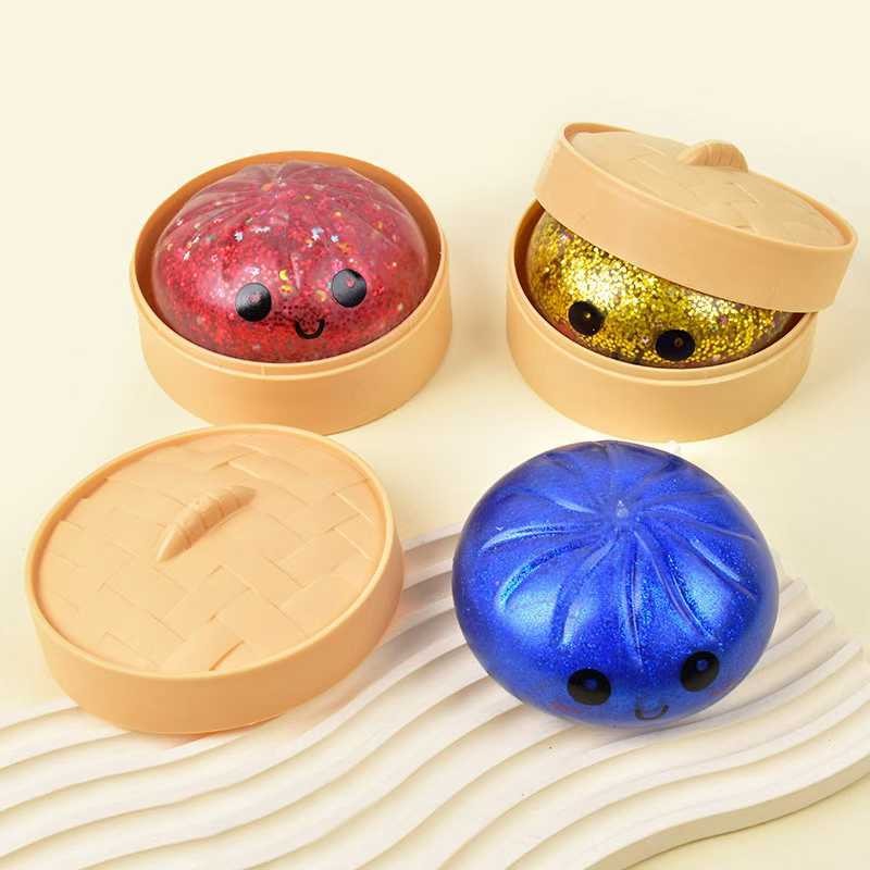 Large Dumpling Stress Ball Colorful Squishy Bun Sensory Kids Toy Anxiety Relief