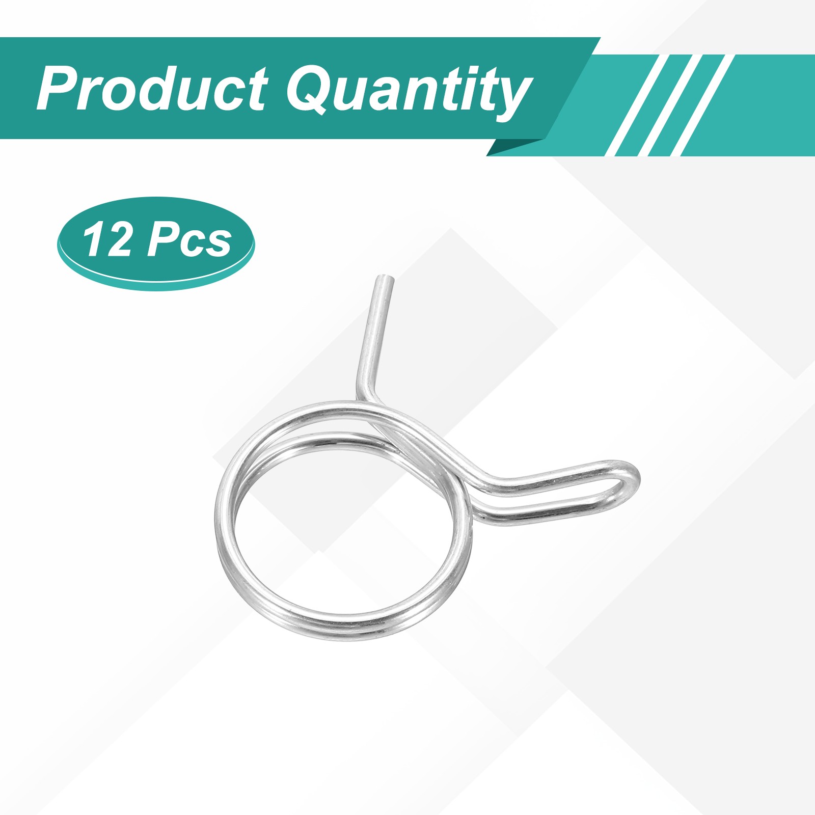 12Pcs 14mm ID 14-16.5mm OD Double Wire Spring Hose Clamp Spring Clips Clamps