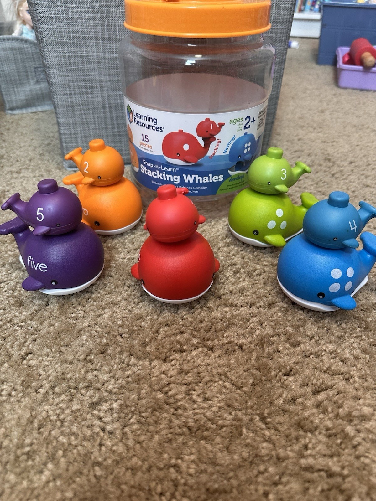 Learning Resources Snap-n- Learn Stacking Whales 15 pcs. #6709