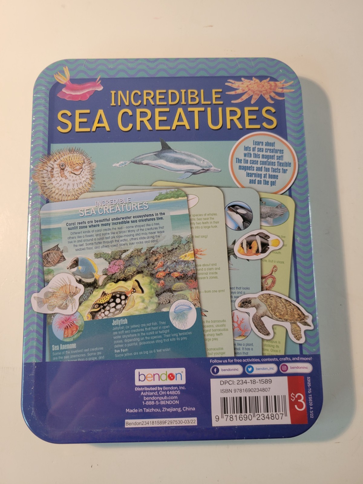 Incredible Sea Creatures Magnetic Learning Activity Age 7+ Turtle Shark Dolphin