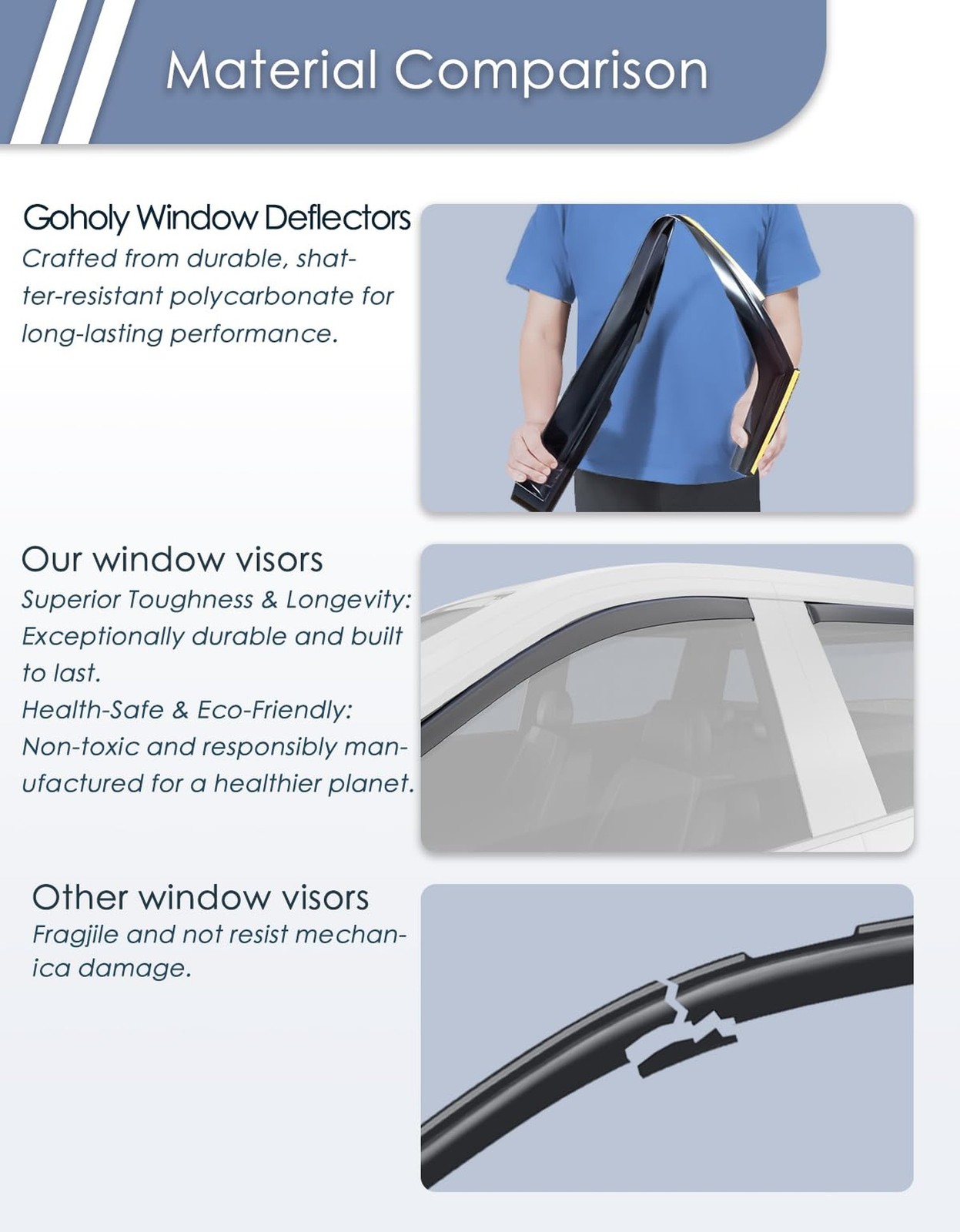 6-pcs Window Rain Guard for Toyota RAV4 2019-2025 RAV 4 Low-Profile Rain Guar…