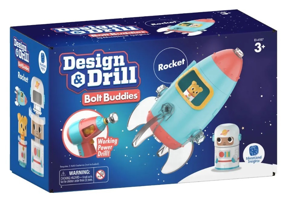DESIGN & DRILL® Bolt Buddies® Rocket Creative Play Educational Insights NEW
