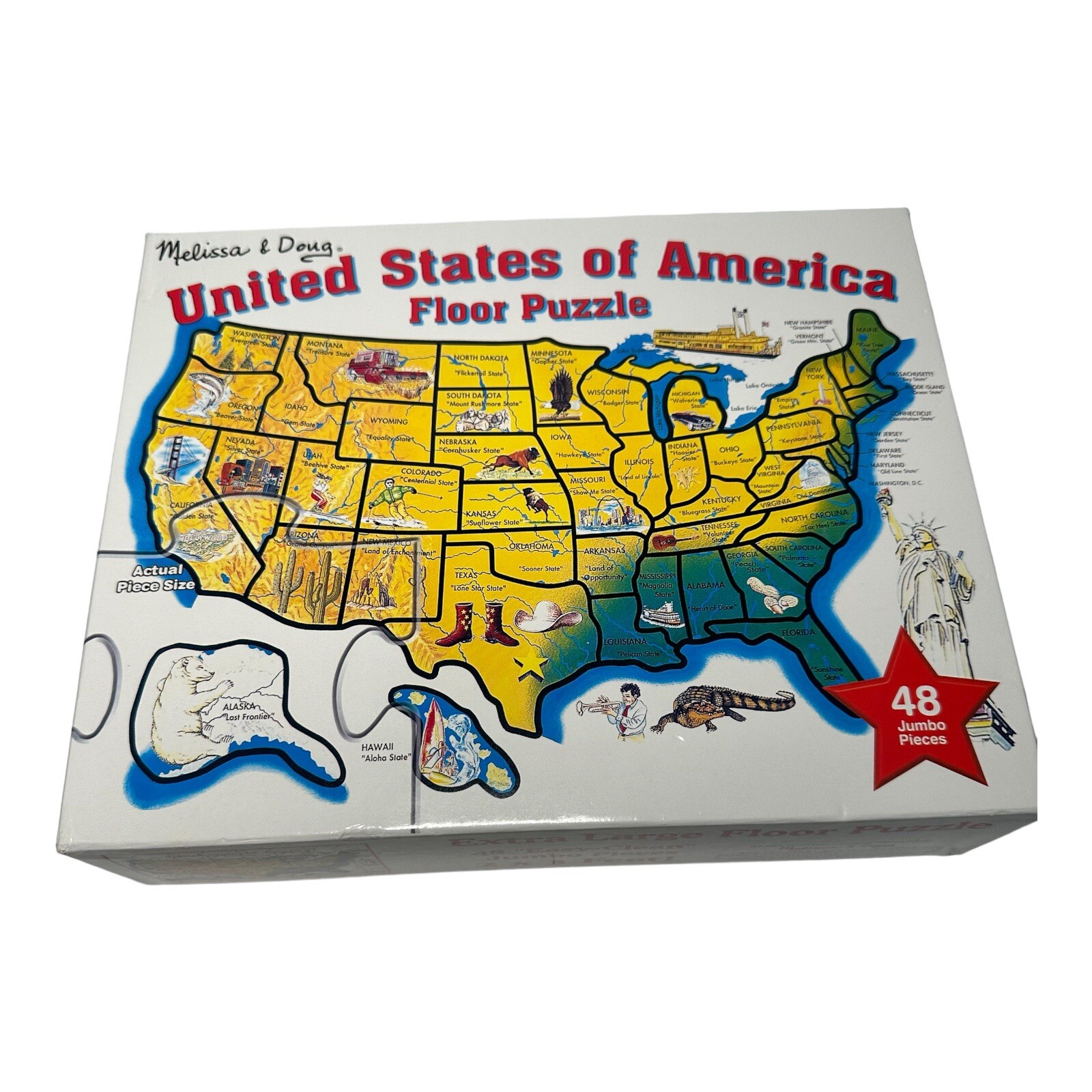 Melissa & Doug Floor Puzzle United States of America 2 x 3 feet 48 Jumbo Pieces