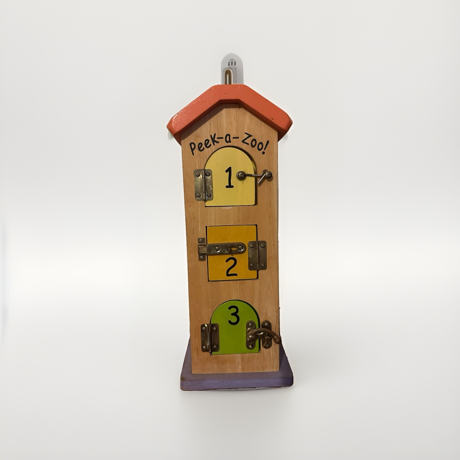 Peek-a-Zoo Wooden Educational Number Lock Box Puzzle w/ Animal Shape Blocks