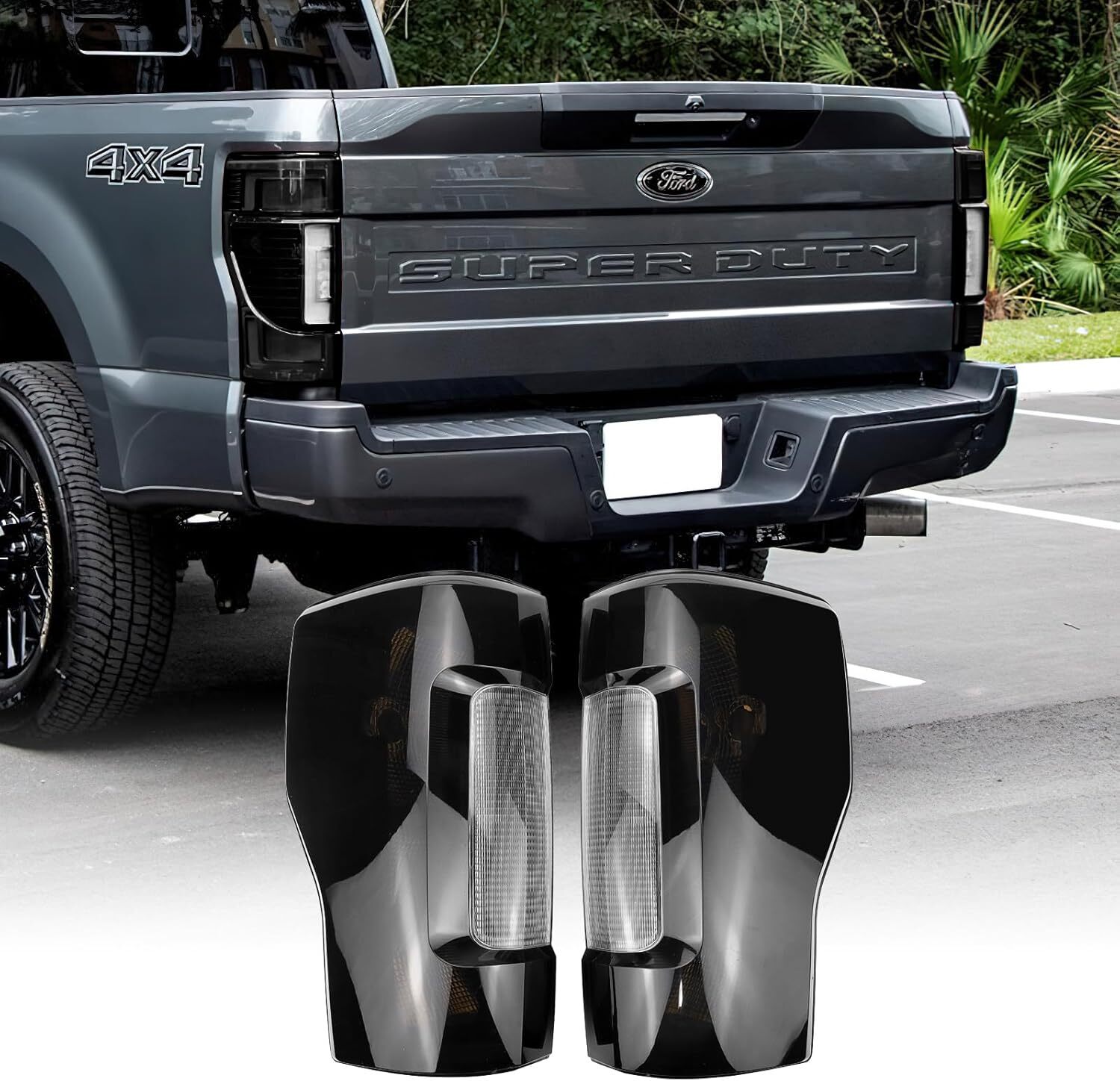 Smoked Tail Driver and Passenger Side Rear Light Brake Lamps Compatible With