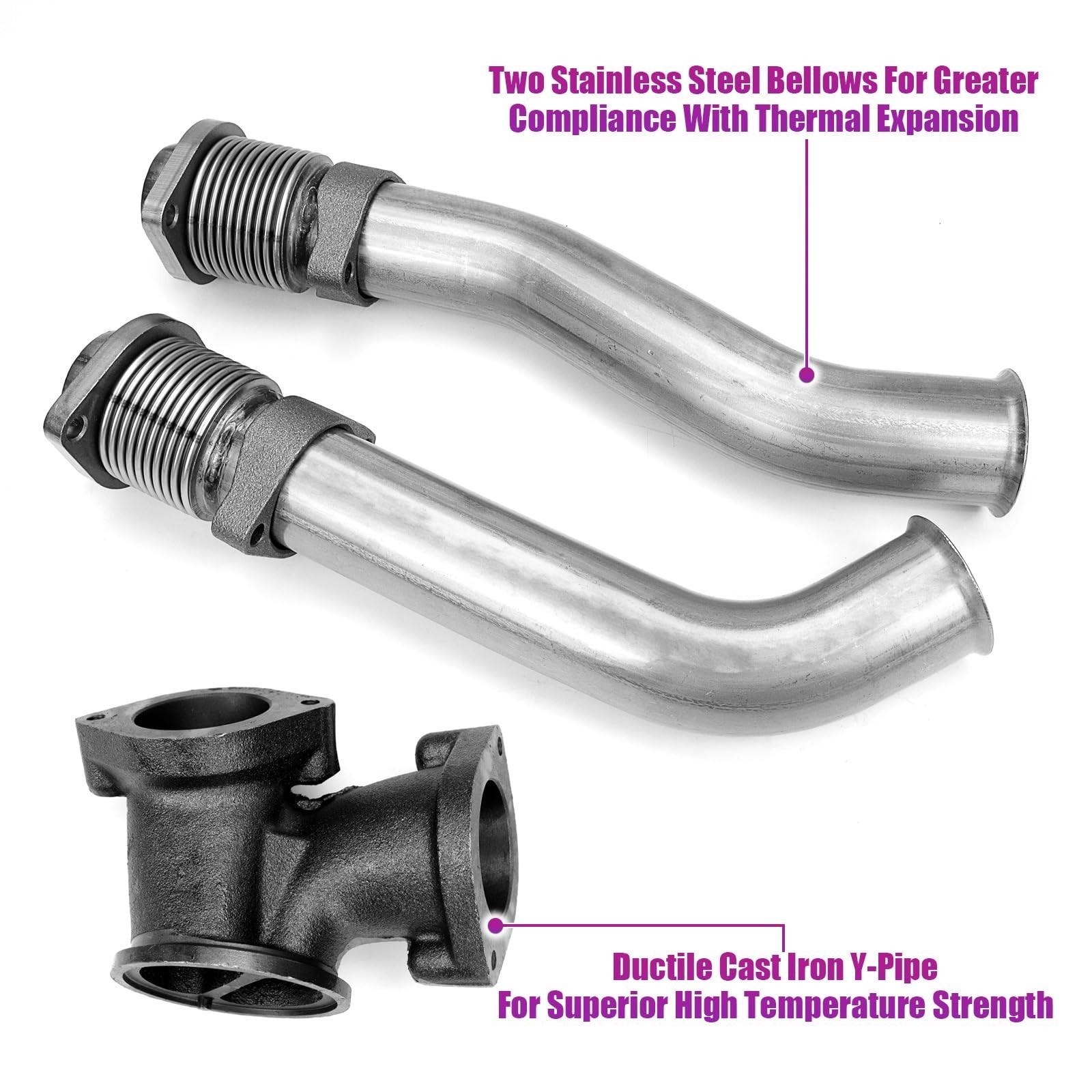 FEXON Turbo Diesel Exhaust Manifold Bellowed Up Pipes Kit Compatible with For…