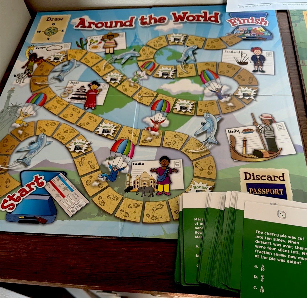 Really Good Stuff Math Adventures Grades 2-3 Set 2 Classroom Math Board Game Kit