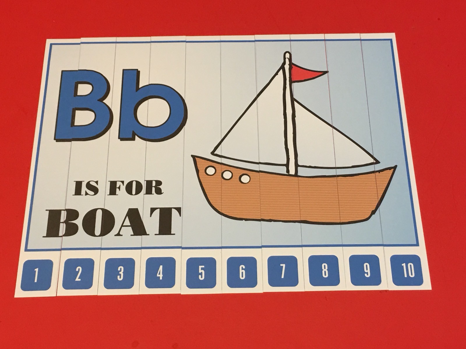 Letter B BALL – Number Sequencing Puzzle, numbers 1-10 Laminated