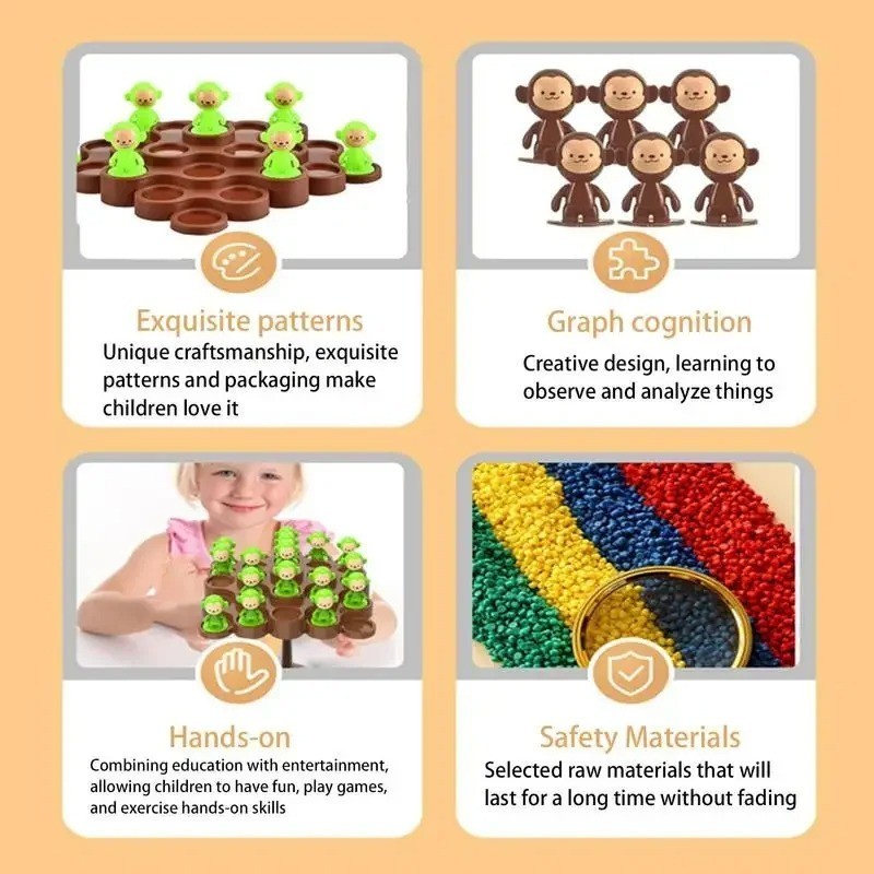 Balancing Tree Toy Monkey Scale Educational Number Board Game Kids Party