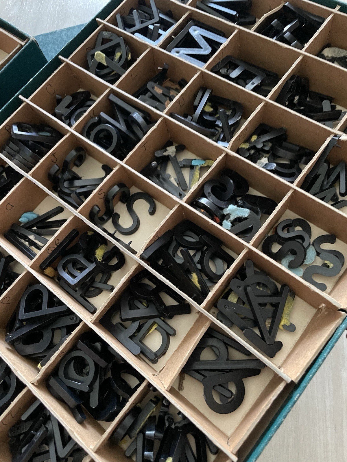 Antique Set Of Montessori Movable Alphabet Black/ Red/ White Education-Billboard