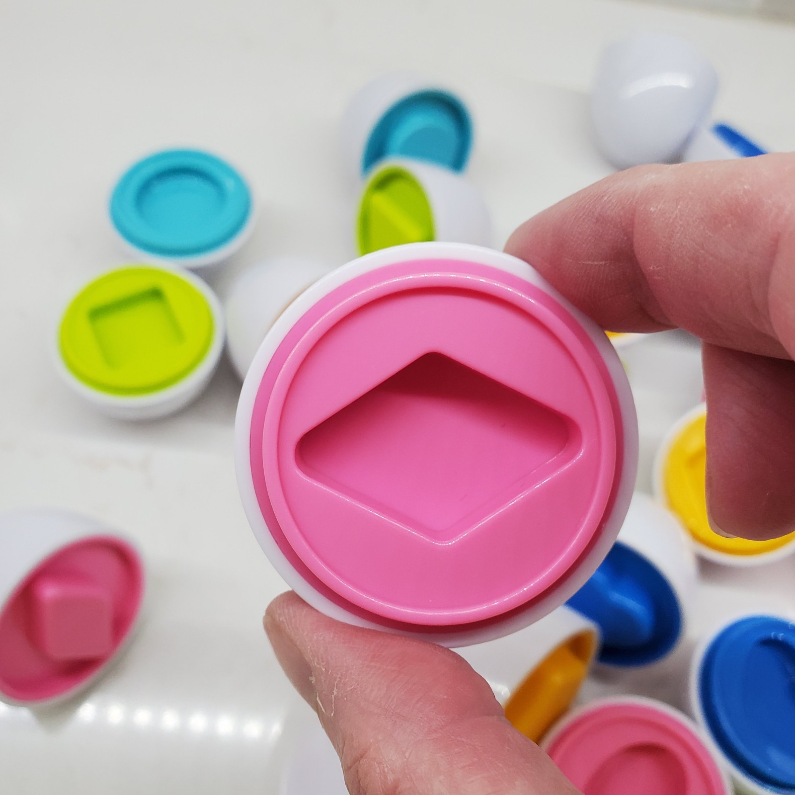Matching Shapes Game 12 Plastic Eggs – Shapes & Color Sorter Educational Play