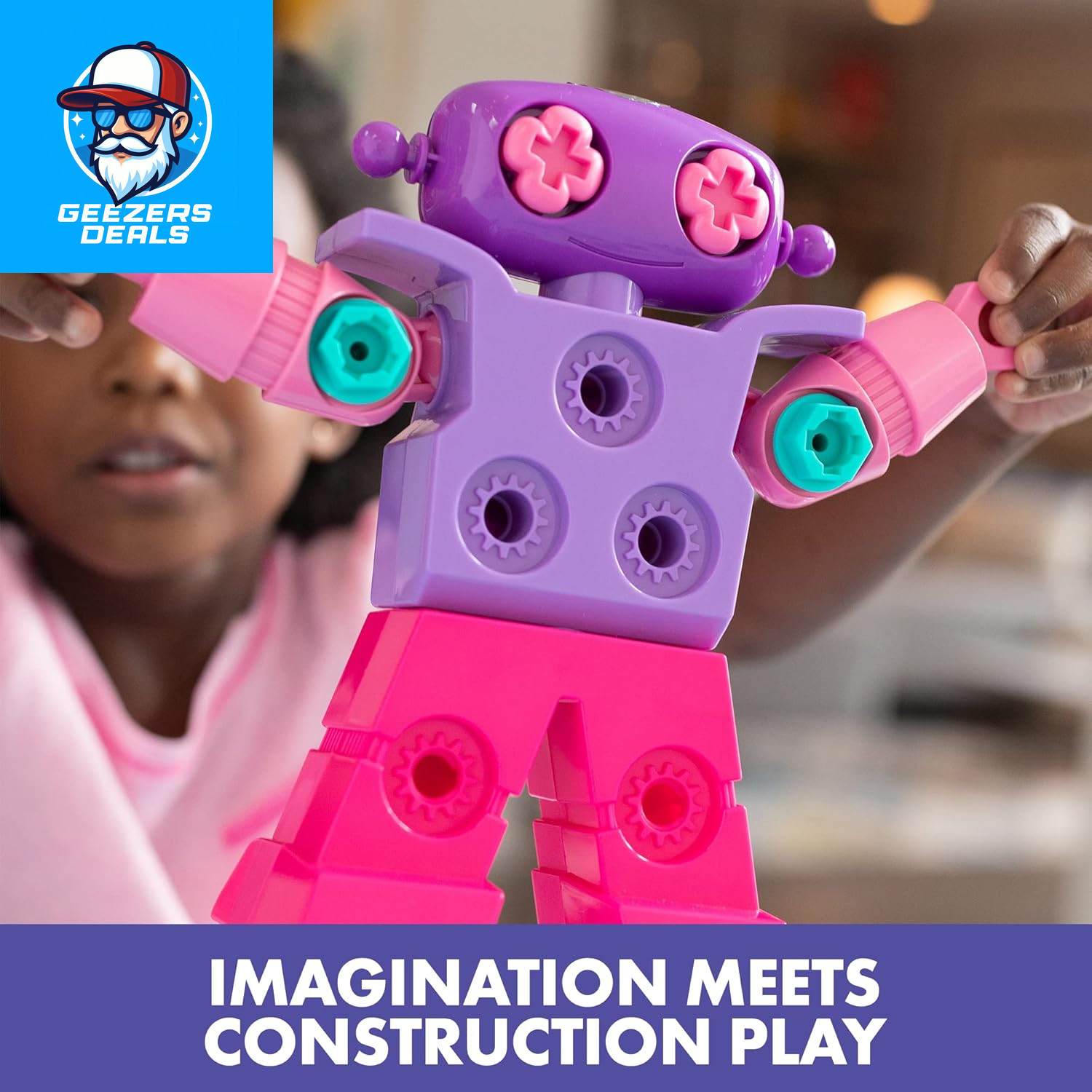 Design & Drill Sparklebot – Take Apart Robot Toy, STEM Building Toys for Kids, T