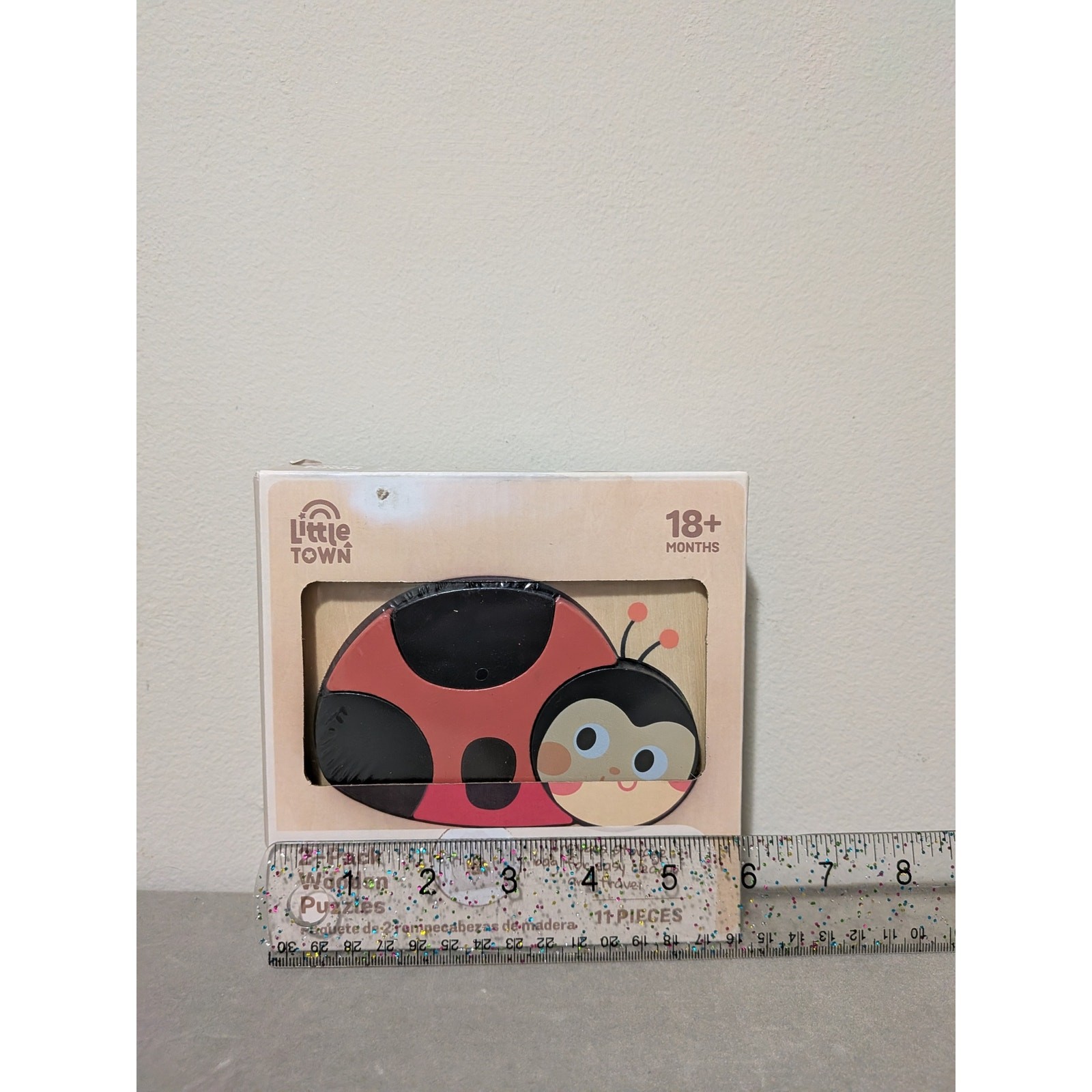 Little Town Lady Bug & Bee Wooden Puzzles New in Box 18 month+ baby learning toy