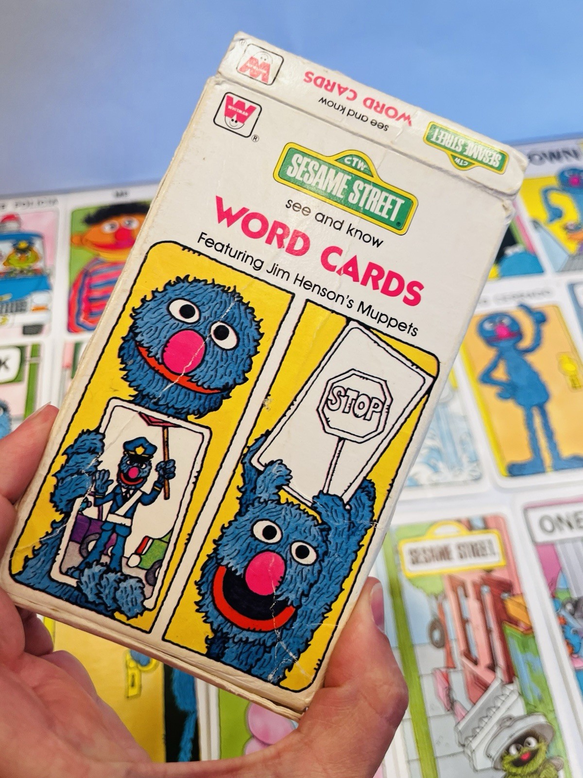 Vintage Sesame Street Word Cards Preschool Learning *MISSING 1 CARD* BIN 53