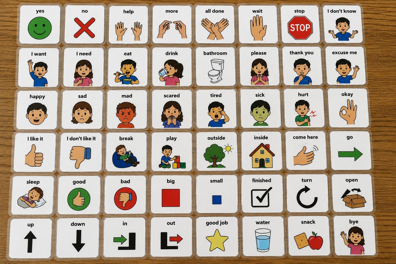 50 PCS Autism Communication Cards for Speech Delay Non Verbal Children