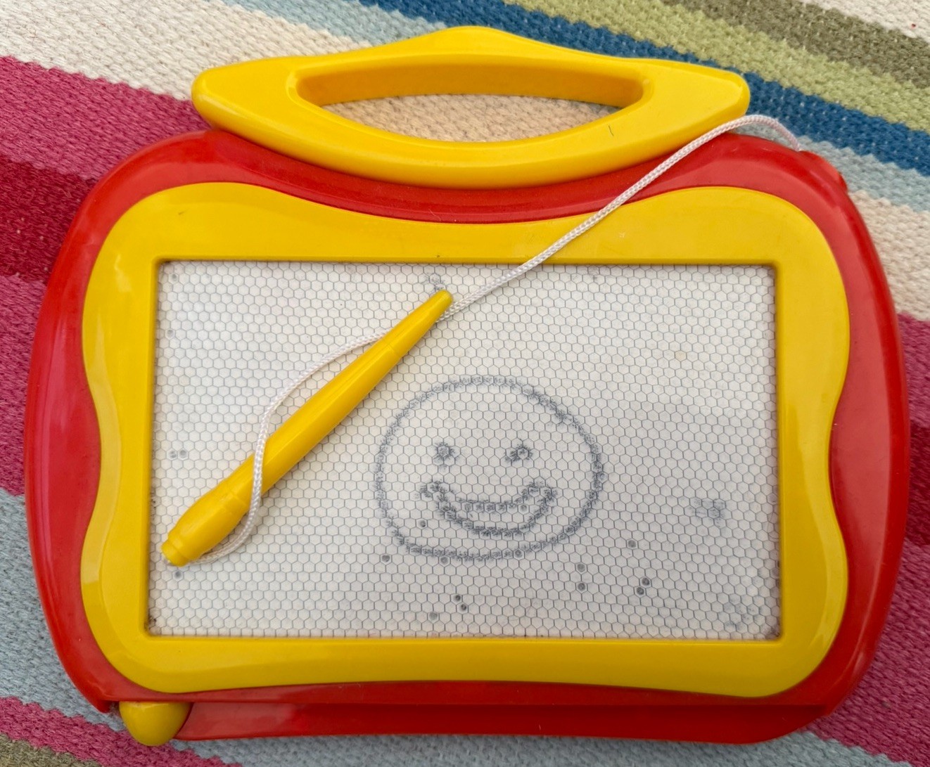 Magnetic Drawing Doodle Board Red & Yellow Vintage (early 2000s)