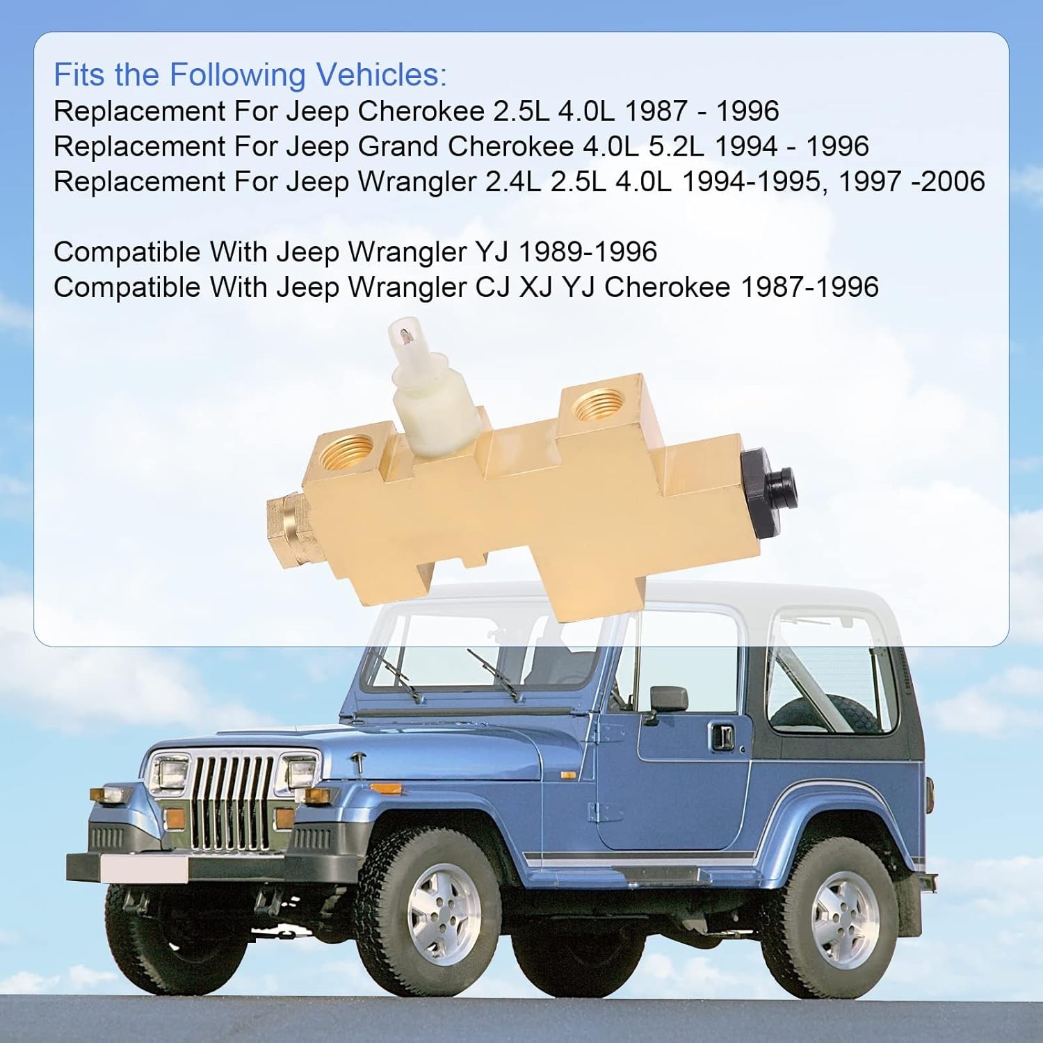 Brake Proportioning Valve replacement for Jeep Wrangler CJ XJ YJ Cherokee 1987-1