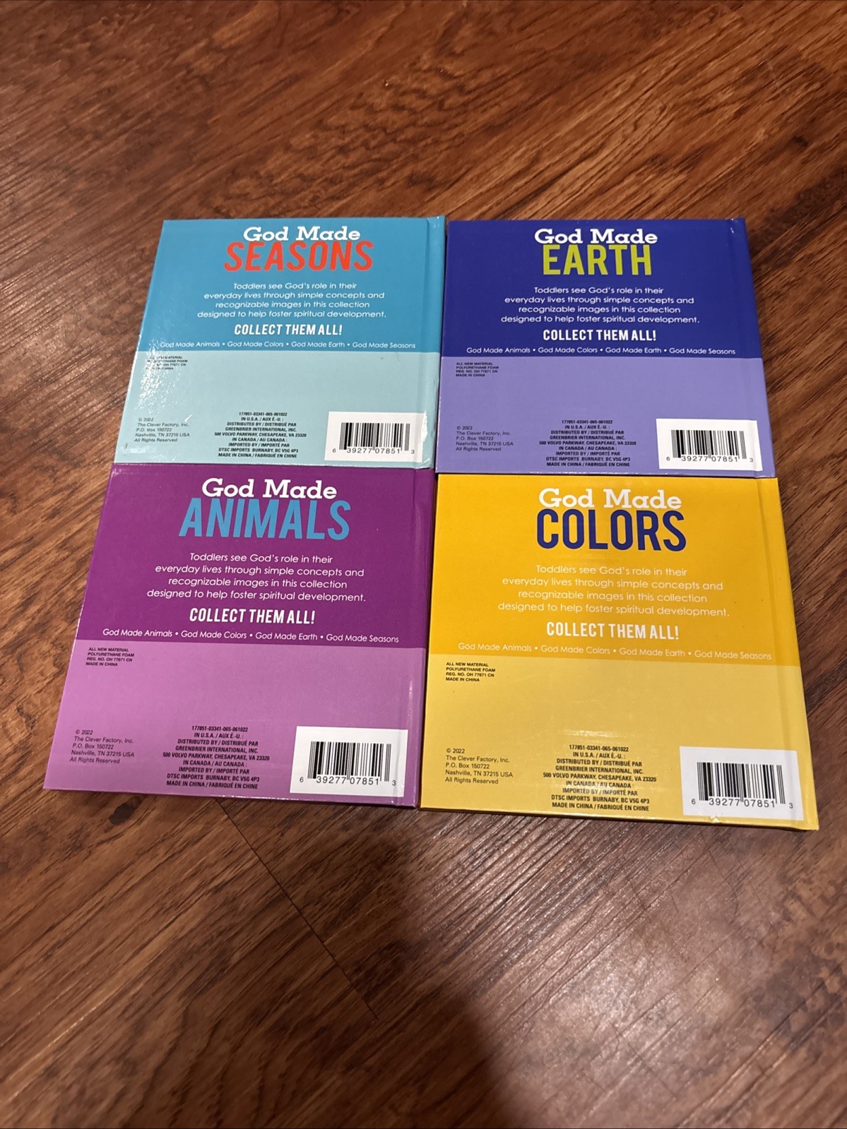 GOD MADE Animals, Colors, Earth & Seasons Padded Board Books CHOICE-4 Pre-K NEW!