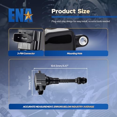 ENA Set of 4 Ignition Coil Pack 1.8 Compatible with Nissan 2002 2003 2004 2005