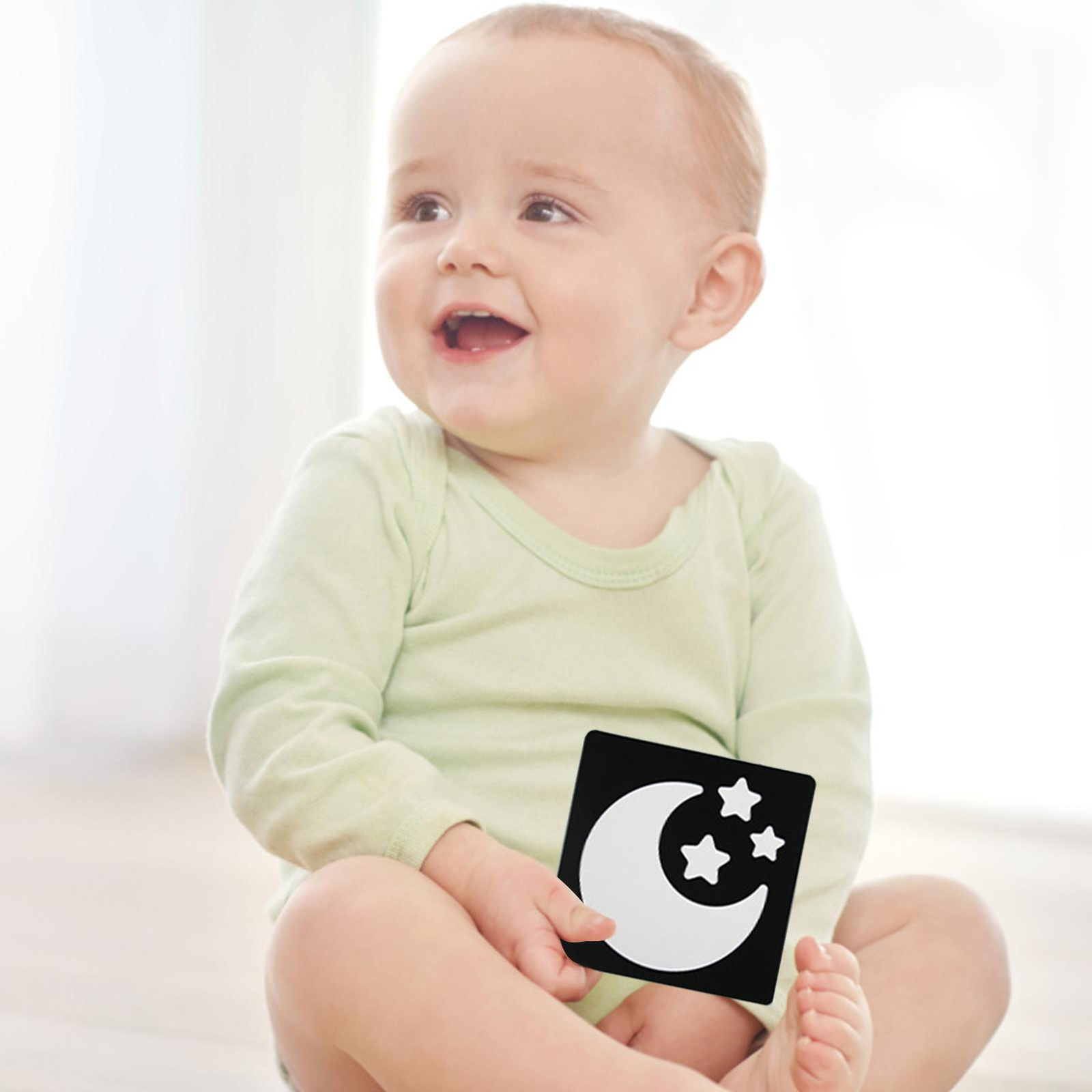 Black And White Baby Sensory Flash Cards Visual Stimulation High Contrast Cloth