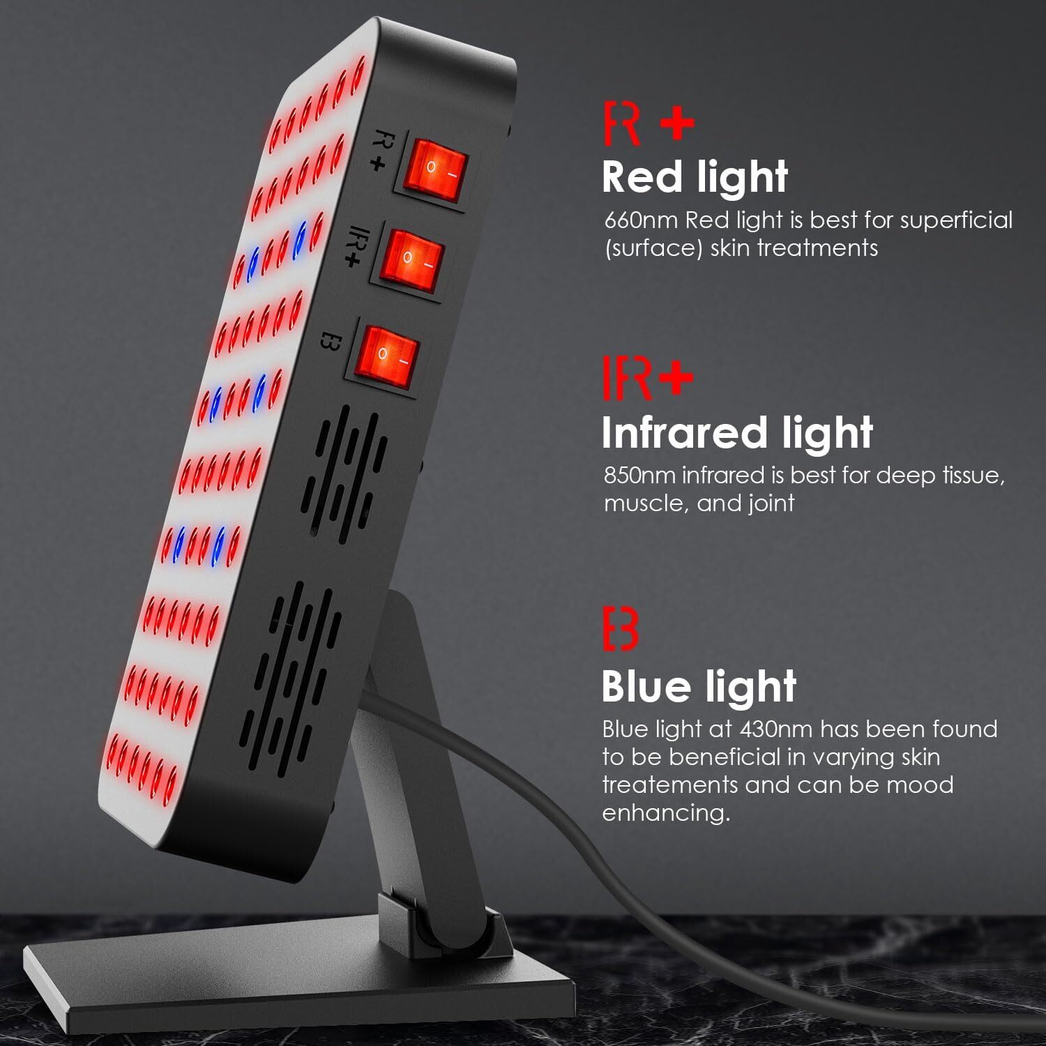 Red Blue Light Therapy for Body, Red Near Infrared Panels 300W 60 Dual Chip