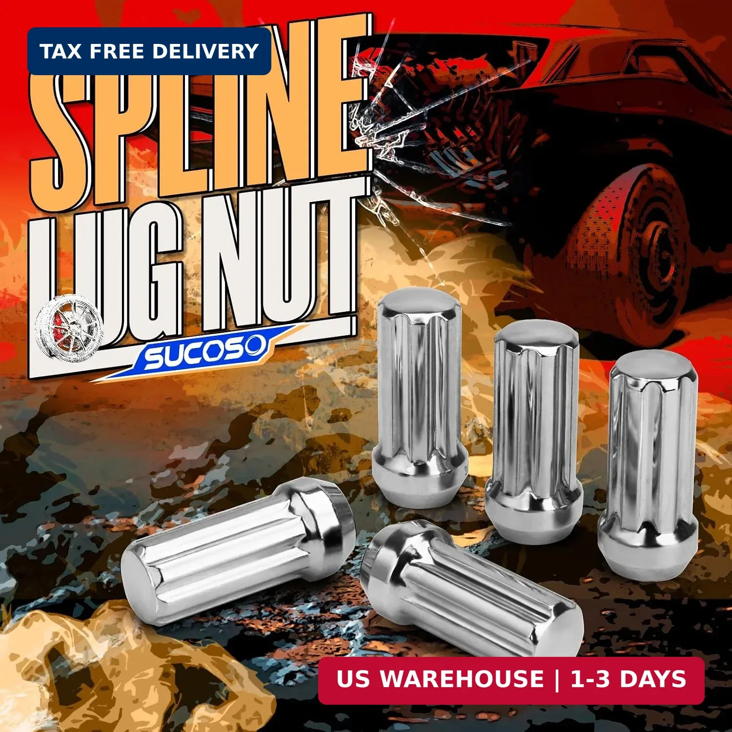 14×1.5 Lug Nuts Replacement for Chevy Silverado Tahoe Suburban Ford F-150 GMC Si