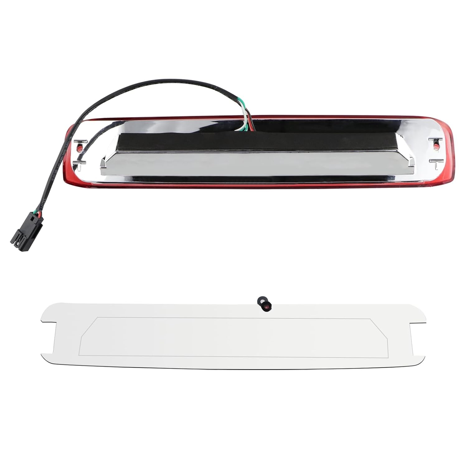 Chevy Silverado GMC Sierra Third Brake Light Chrome Red Lens 3rd Brake Light