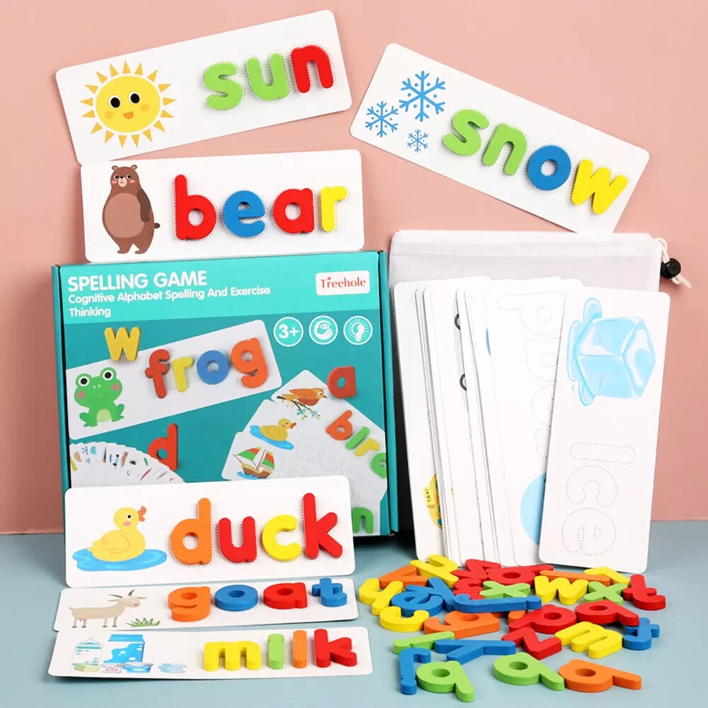 See and Spelling Learning Toy for Kids Age 3-8 Wooden Preschool Educational Toys
