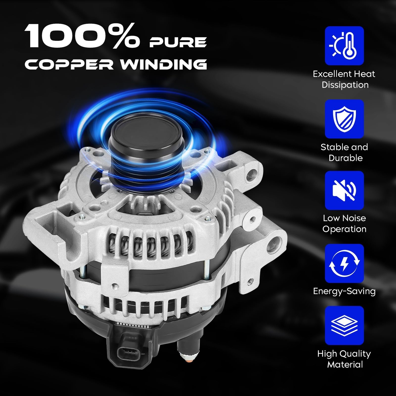 New Alternator for Cadillac CTS 2.8L 2005-2007 3.6L 2004-2007, 140Amp 12V, Hi…