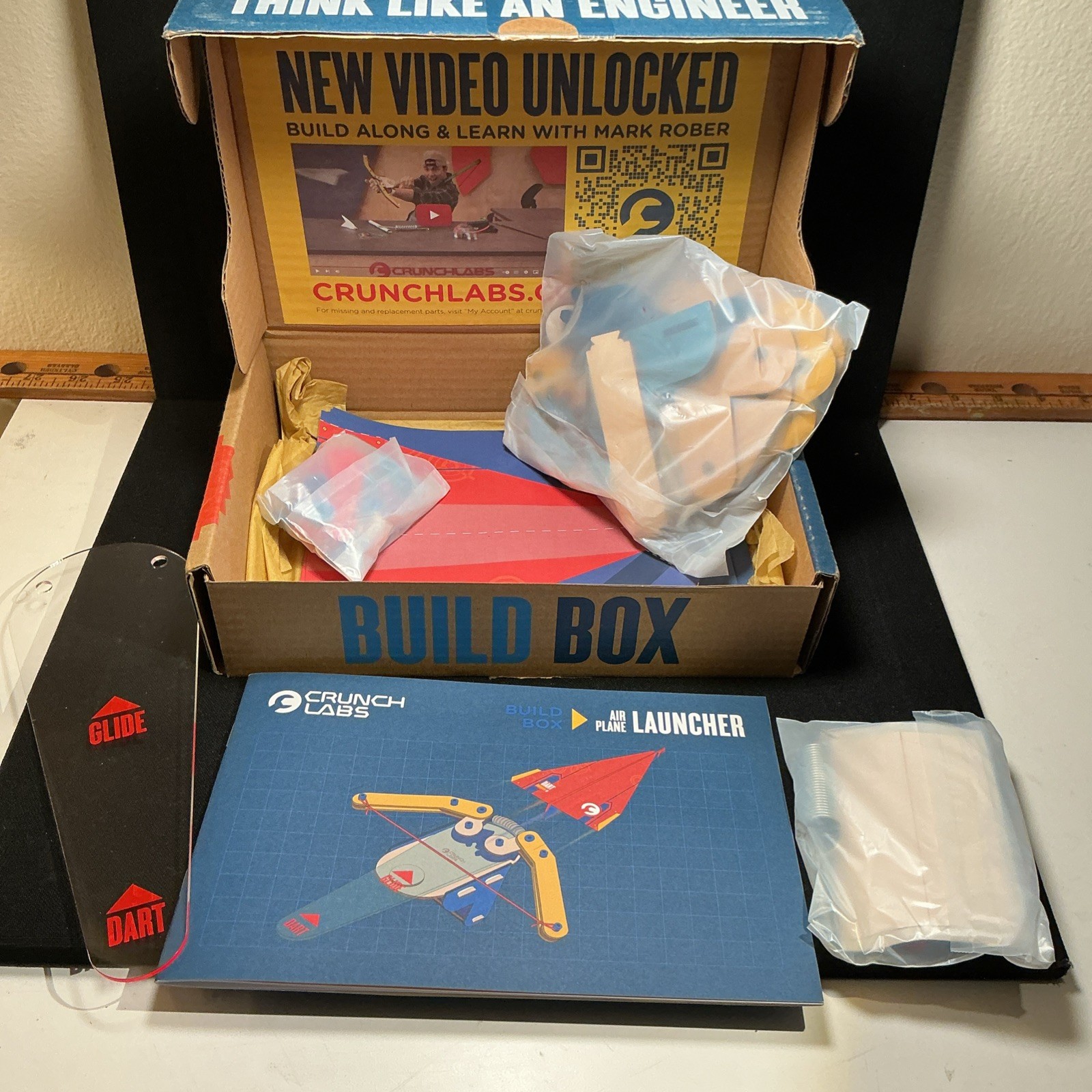 Crunch Labs Mark Rober S.T.E.M. Build Box Airplane Launcher Think Like Engineer