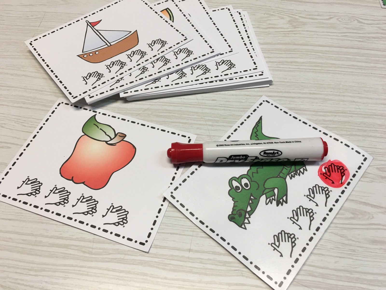 Syllable Counting – Learning Center Kits – Laminated – Dry Erase Cards