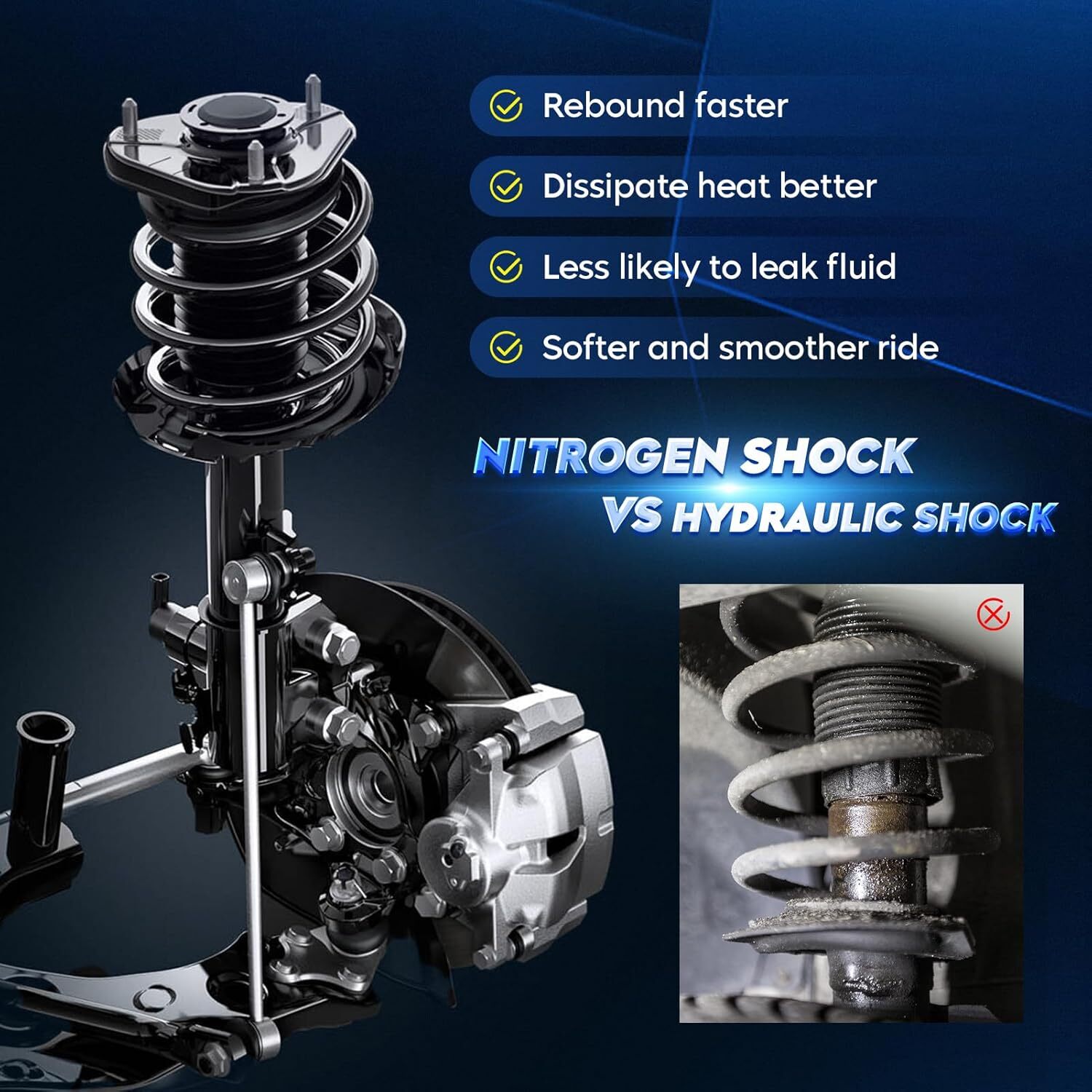 Rear Strut Shock Assembly w/Coil Spring Compatible with Toyota Camry 2.2L