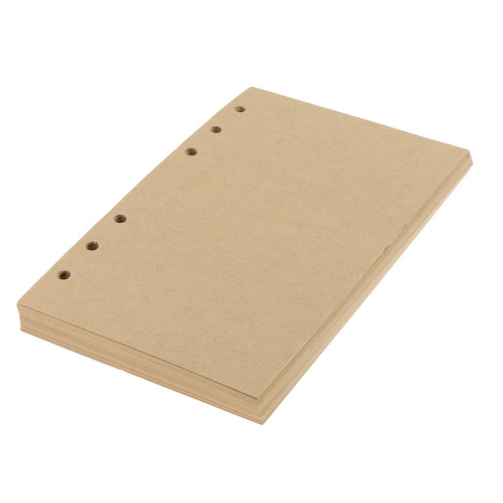 80 Sheets A6 Size Unlined Paper Refills Inserts for Loose Notebook Diary Journal