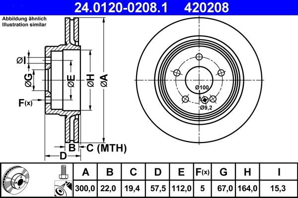 Brake discs Mercedes-Benz C-Class C 300 24.0120-0208.1 (1 piece)