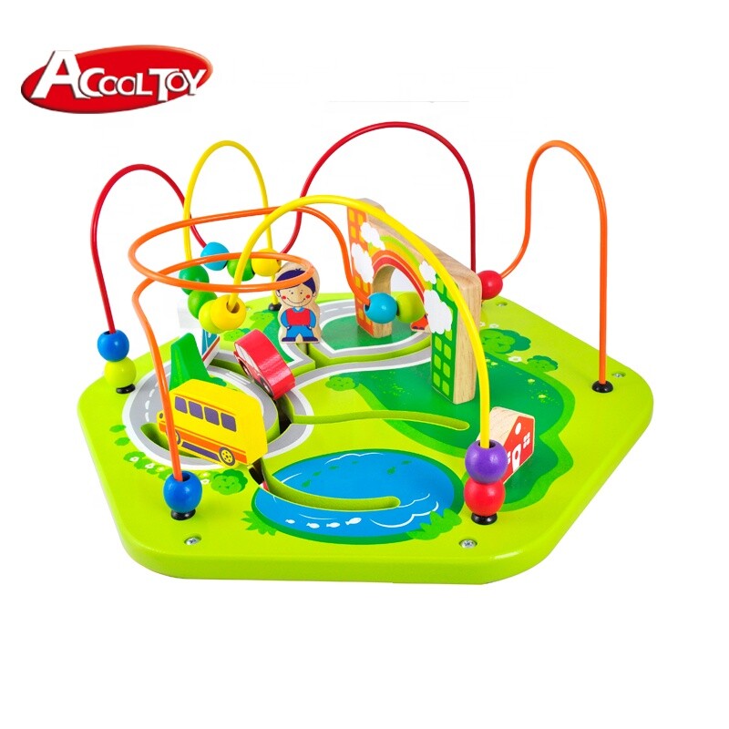 AC7608 My busy town,Wooden toy kid 7 in 1 rotated active cube toy six sides toys