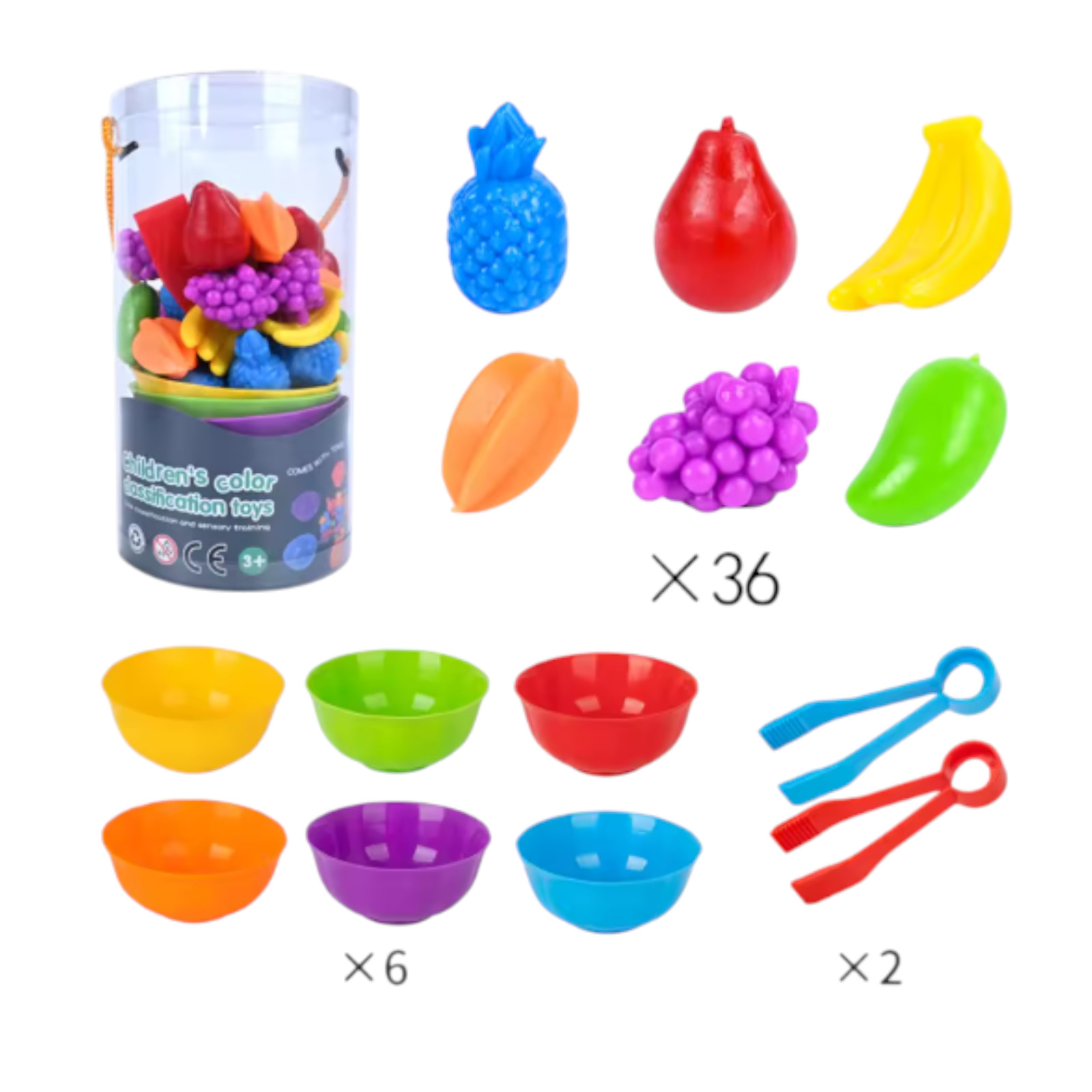 Animal Sorting Toy Color Matching Math Learning Set for Kids fruit