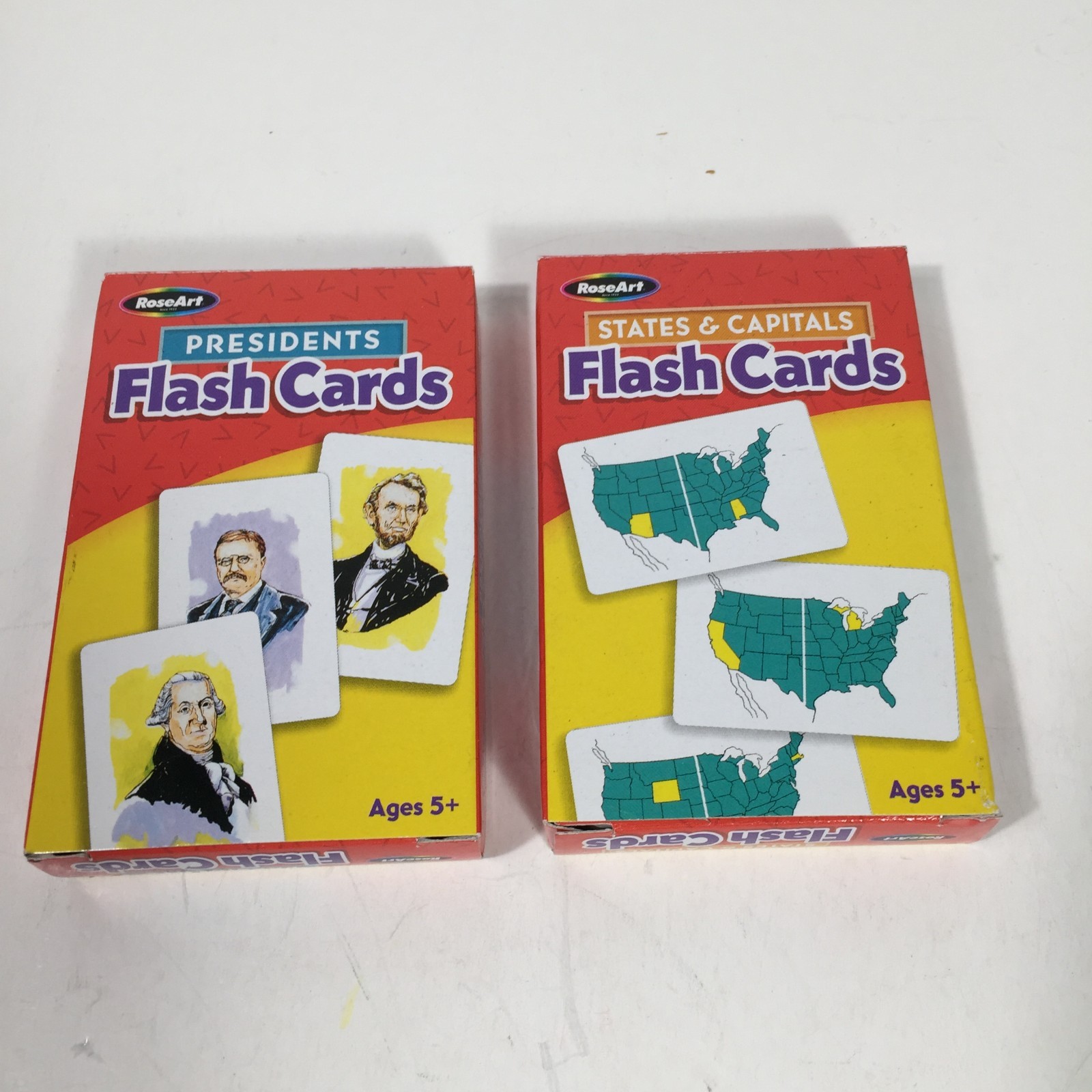 Flash Cards-Presidents, States & Capitals-2 sets-2006 RoseArt