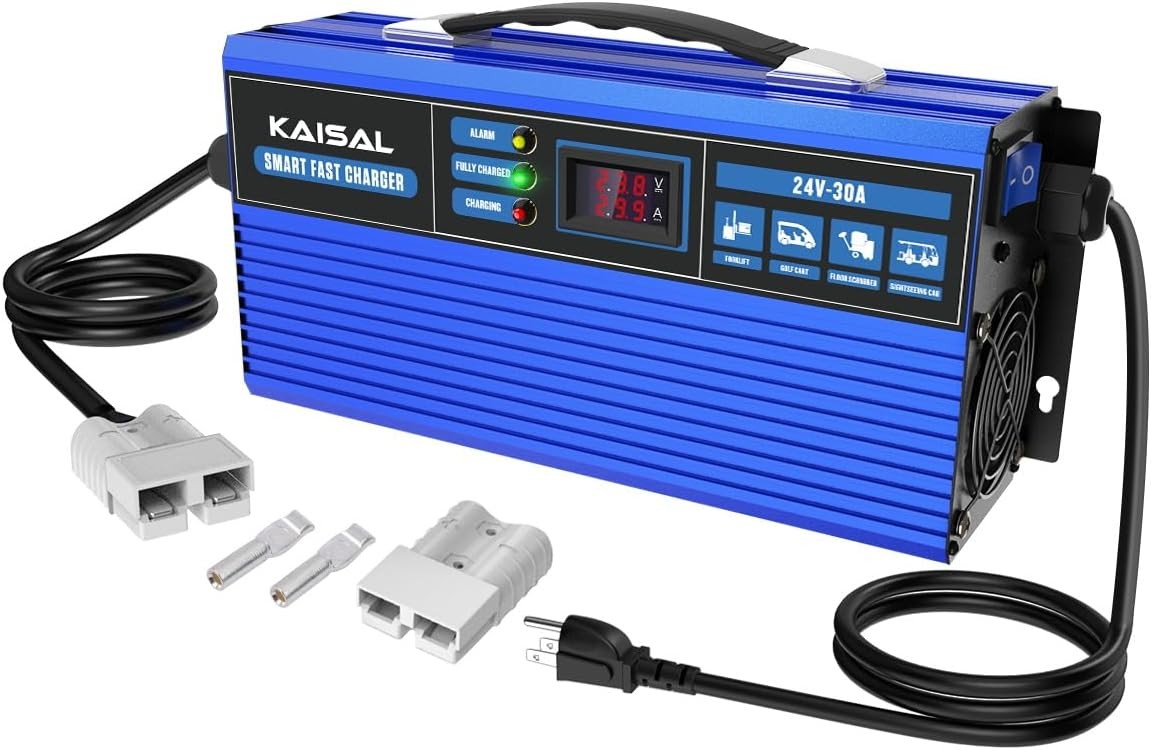 Forklift Battery Charger 24V 30A Smart 24 Volt Charger 900W Fully-Auto LCD