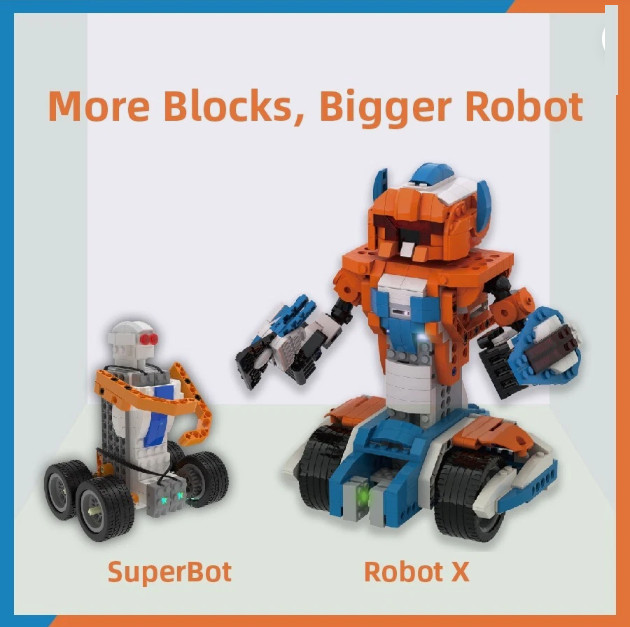 Apitor Robot X, 12 in 1 Educational Building Blcok Kit 1:1 Scale STEM Toy App