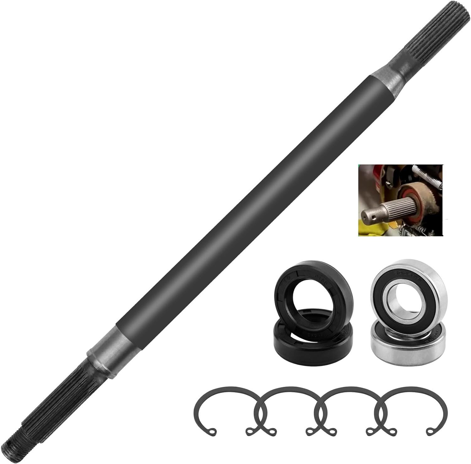 Rear Spline Axle Shaft Bearing Seal Kit, Compatible with 1994-2013 EZGO TXT
