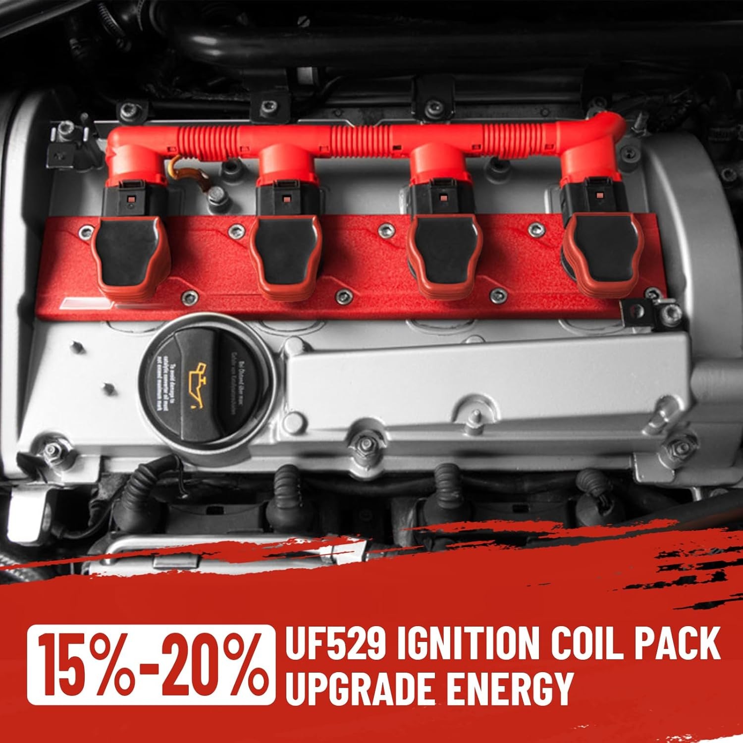 Ignition Coil Packs UF529 & Spark Plugs Set of 4,Compatible with Audi Volkswagen