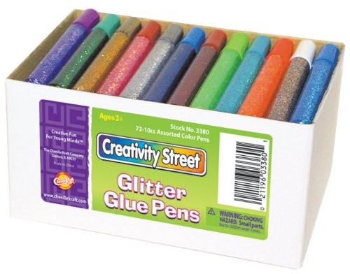 Chenille Kraft 338000 Glitter Glue Pen 0.34 Fl Oz Assorted 72/box