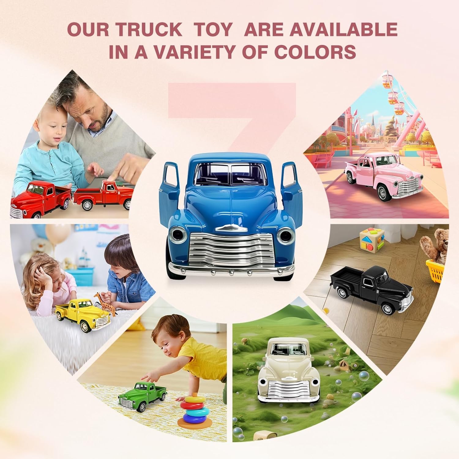 Little Blue Truck Toy for Toddlers 2 3 4 5 6 7 8 Year Old Boys Girls,1:32 Alloy