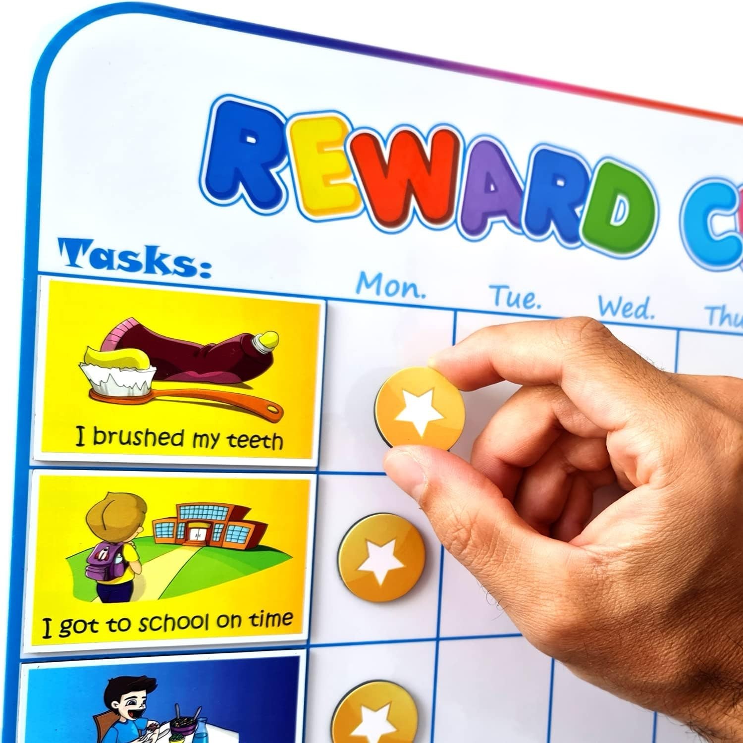 Magnetic Kids Reward Chart – 127 Pre-Written Stickers for Potty Training Success