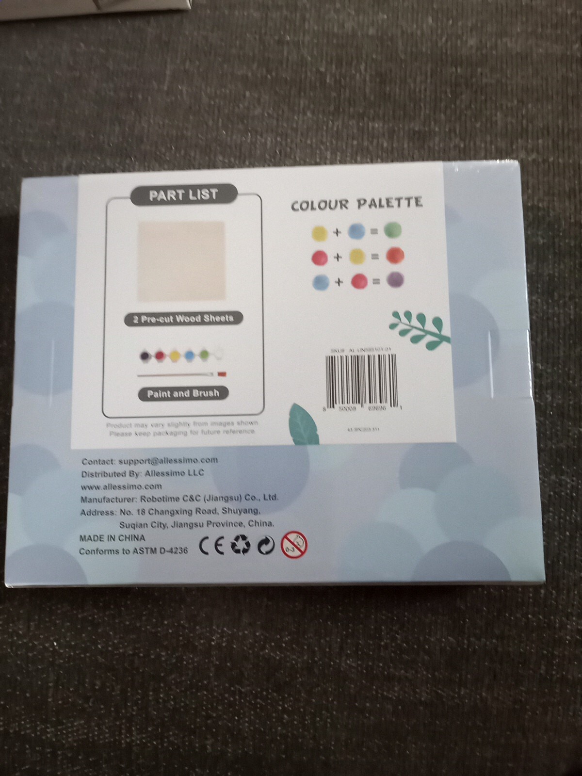 NIB Allessimo Reality Puzzle Paint Kit Level 3 ~ Unicorn Ages 5+ Pink Kid Crafts