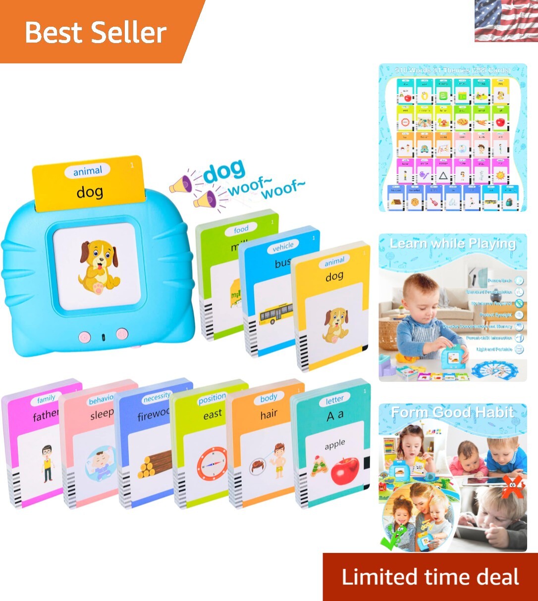 Lightweight Talking Flash Cards Set – Speech Therapy and Montessori Learning